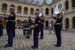 U.S. Marines 2d Marine Division Band performing at Les Invalides Paris 2022