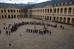 U.S. Marines 2d Marine Division Band performing at Les Invalides Paris