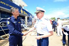 U.S. Coast Guard vessel Cape St. George docked during Asia Pacific Regional Cooperation trip in Cairns
