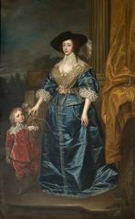Portrait of Henrietta Maria with the Dwarf Geoffrey Hudson by Anthony van Dyck