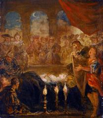 Painting of Don Quixote and the Damsel on a Bier by John Vanderbank