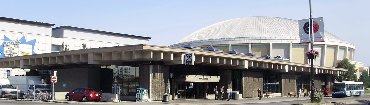 Viau metro station interior with modern design and lighting in Montreal