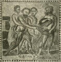 Roman mosaic depicting satyrs chasing a nymph
