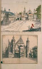 Antique illustrated map of Zuid-Holland including 's-Gravenhage by Andries Schoemaker from 1730