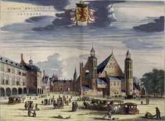 Historic drawing of Binnenhof by J. Blaeu