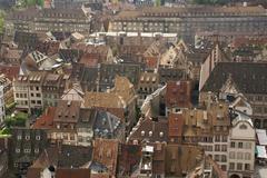 View to the west from Strasbourg Cathedral in Alsace, France
