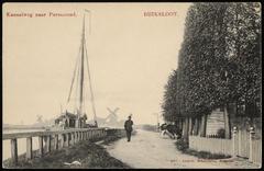 Historical postcard of Buiksloot with Kanaalweg towards Purmerend, now Buikslotermeerdijk, Amsterdam, circa 1910