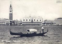 Gondola on canal in Venice Italy June 1972 vintage postcard