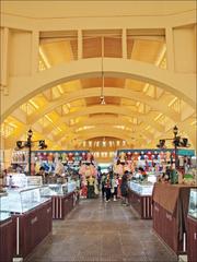 Interior aisle of Central Market Phnom Penh with art deco dome