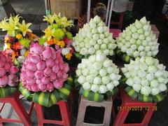 Beautiful colorful flowers in Central Market