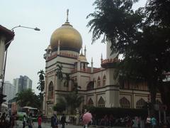 The Sultan Mosque in Kampong Glam district, Singapore at sunset