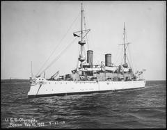 USS Olympia Cruiser 6 Port Bow View 1902
