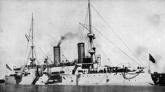 The protected cruiser Olympia, Admiral Dewey's flagship, 1899