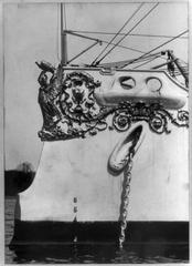 Figurehead of the U.S. Olympia, a carved wooden naval ship decoration