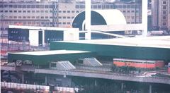 External view of the newly inaugurated Barra Funda Intermodal Terminal featuring metropolitan train, metro lines, and bus terminals with Memorial da América Latina in the background