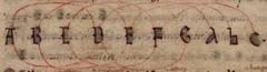 Medieval musical notation illustrating Guido of Arezzo's four modes with fourth down and fifth up