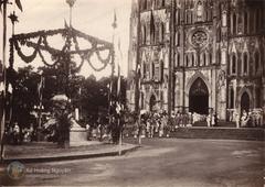 Religious procession in front of Hanoi Cathedral