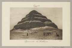 Ancient Pyramid of Sakkara in Egypt photographed early 1900s light print on paper postcard