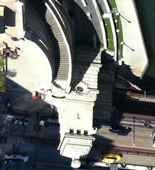View of Michigan Avenue Bridge and Chicago River from Trump Tower