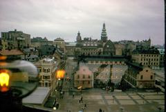 Scenic view of Stockholm city from Katarinahissen elevator in 1974