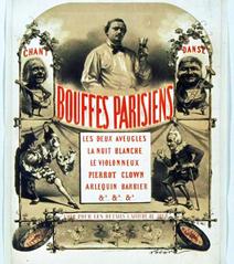 Advertising poster for Théâtre des Bouffes-Parisiens season 1865 by Nadar