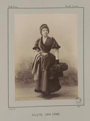 Portrait of Juliette Simon-Girard in costume for the role of Olga at Bouffes-Parisiens theatre in Paris, 1893