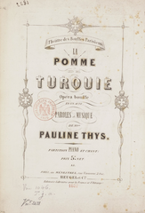 Title page of La Pomme de Turquie opera score by Pauline Thys 1857