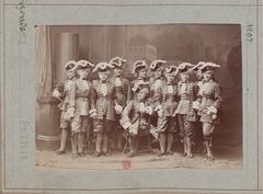 Portraits du théâtre au 19e siècle - scène théâtrale avec plusieurs personnages en costume