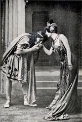 Portrait of French actress Amélie Diéterle in costume as Queen Omphale in the operetta Labours of Hercules