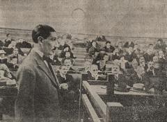Colonel Passaris making a confession during the Trial of the Six in Athens Greek Parliament