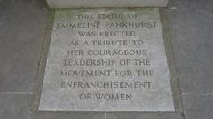 Statue of Emmeline Pankhurst in Westminster, London, representing women's suffrage movement