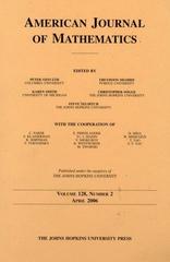 Cover of the American Journal of Mathematics published by Johns Hopkins University Press