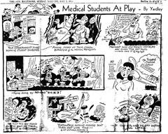 Cartoon illustration of 'The Doctors Club' featuring doctors in white coats and medical symbols