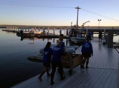 SeaWorld vet techs transporting Comber for release five miles off San Diego coast