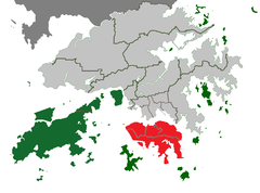 Map of Hong Kong and New Territories Islands