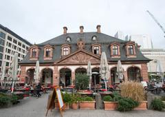 Café Hauptwache exterior in Frankfurt with people and outdoor seating