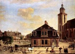 Hauptwache Frankfurt am Main with Katharinenkirche and Zeil street in 1760 oil painting