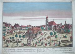 Historic view of St. Catharinenkirche and Hauptwache in Frankfurt am Main