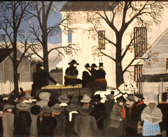 Painting John Brown Going to His Hanging by Horace Pippin showing John Brown walking to his execution