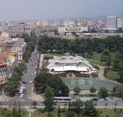 Panoramic view of Tirana city from Sky Tower