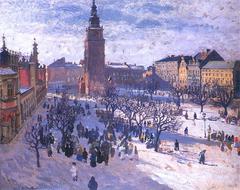 Old Town Market Square in Kraków with historic buildings and cobblestone streets