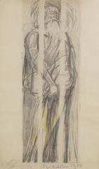 Stanislaw Wyspianski's sketch of Wernyhora altar for Wawel Cathedral, pencil on paper, 1900