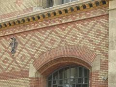 Brickwork details inside Grand Market Hall Budapest