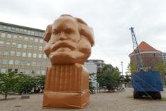 Copy of Karl Marx Monument made from plastic fabric for Kapital exhibition at Museum of Work