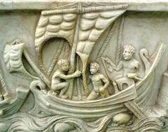 marble relief with a depiction of a ship