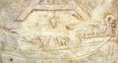 Stone relief depicting a ship