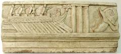 Stone relief with ship image