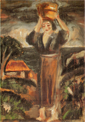 Painting of a woman in traditional attire by Murayama Kaita in 1916