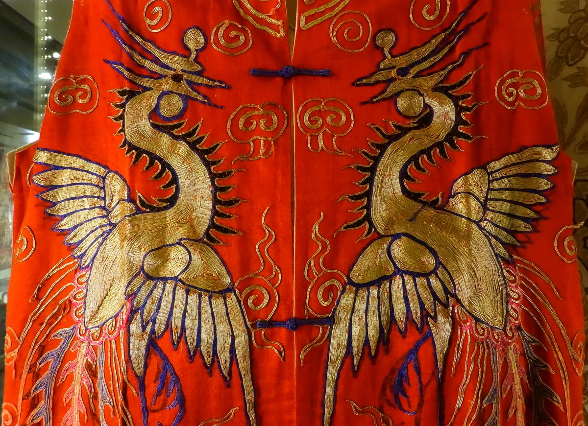 Detailed costume of Cantonese Opera displayed at the Museum of Anthropology, University of British Columbia