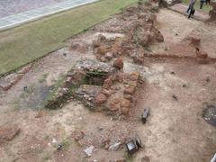 Ancient stone sanitary sewer line remains at A Famosa site